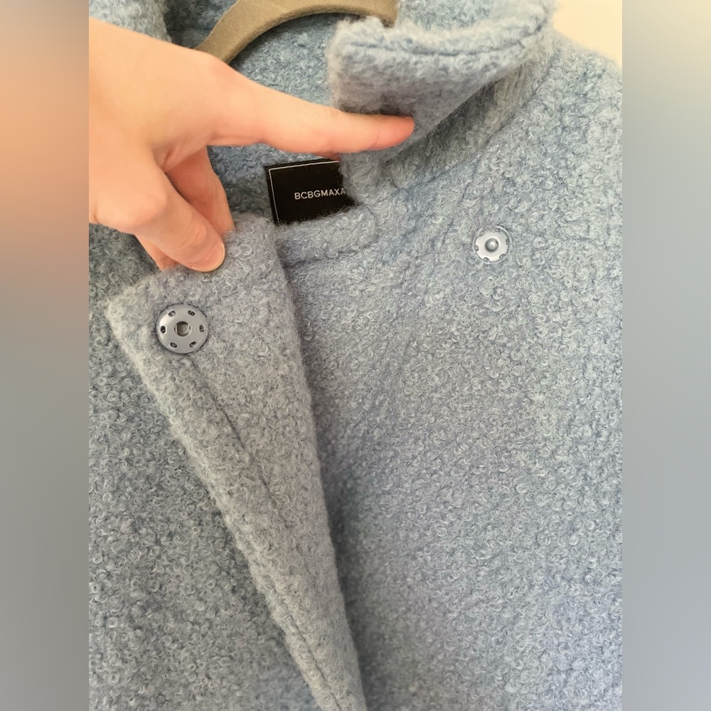 BCBGMaxAzria Light Blue Teddy Jacket Coat - Picture 5 of 9